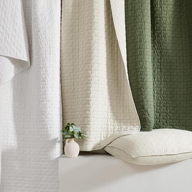 Thumbnail 6 de palassio White 100% Cotton Quilt Queen Bedding Set (3-Piece) with 2 Pillow Shams