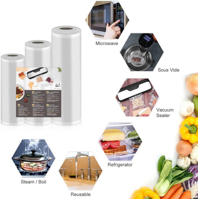 Thumbnail 4 de Bolsas al Vacío 3 Rollos BPA Free para Conservación 🍽