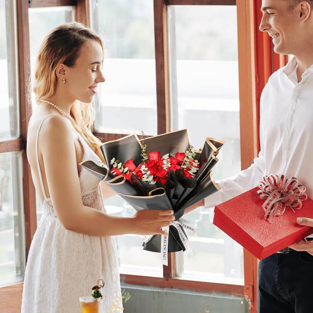 Thumbnail 3 de NESCCI 20 Sheets Flower Wrapping Paper 22.8x22.8 in