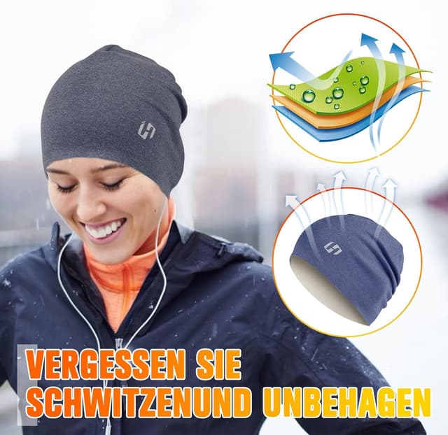 Detalle de HASAGEI Gorro térmico para correr talla única