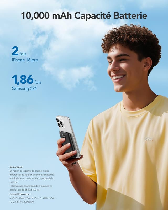 Thumbnail 5 de WeeFancy Mini Batterie Externe 10000 mAh