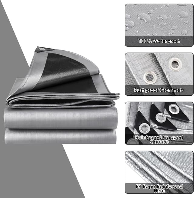 Thumbnail 2 de Telo Impermeabile Esterno 3x5m in PE 180 g/m² con occhielli rinforzati e cuciture termosaldate
