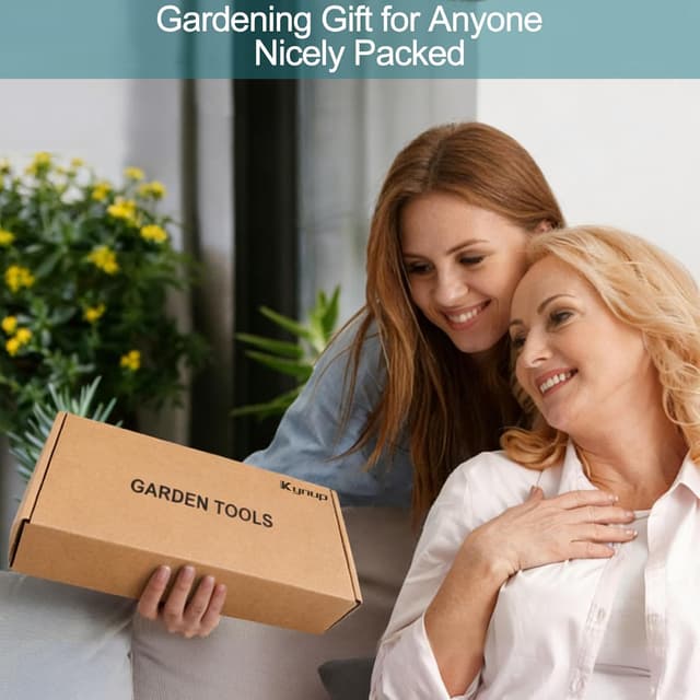 Detalle de Kynup Gartenwerkzeug-Set (7-teilig) mit Aufbewahrungstasche – praktische Handwerkzeuge für die Gartenarbeit