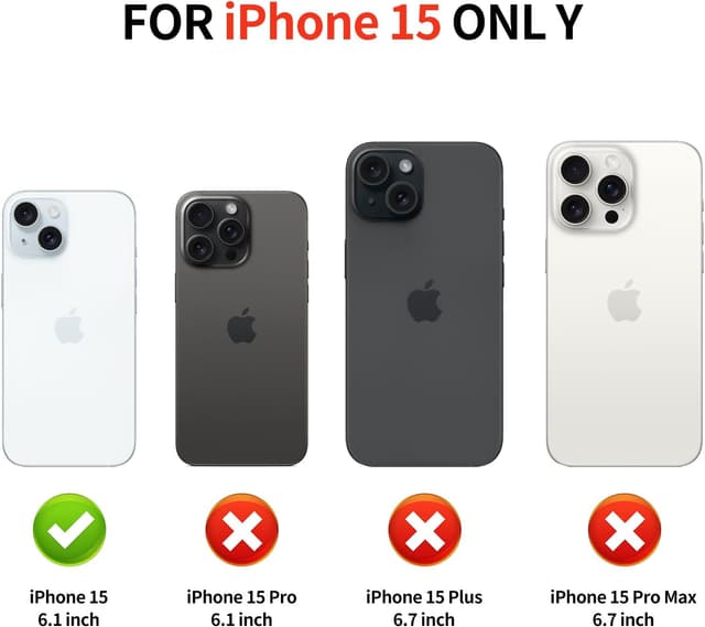 Detalle 2 de Aolcev iPhone 15 Case with Card Holder (up to 4 cards) – dual-layer shockproof wallet cover, Black