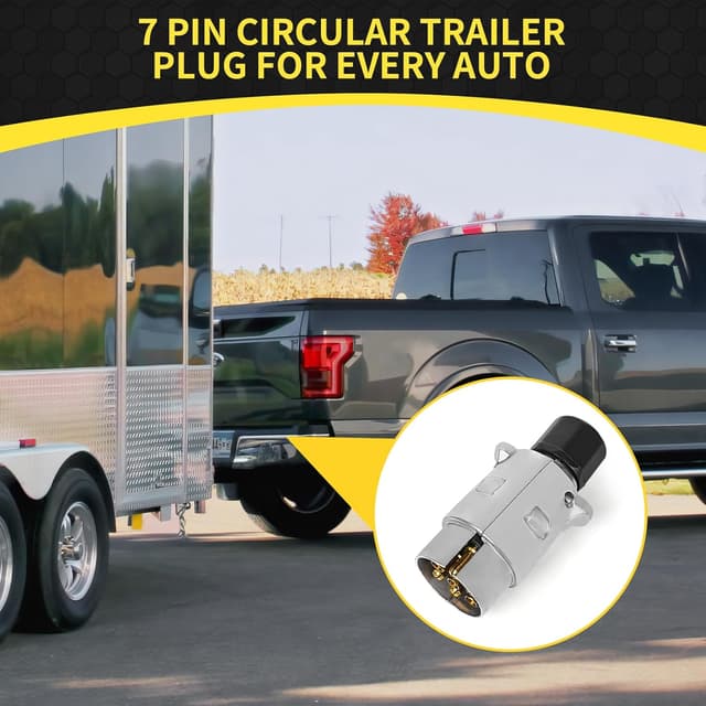Thumbnail 5 de Yuanjoy 7-poliger Anhängerstecker Metall 12V