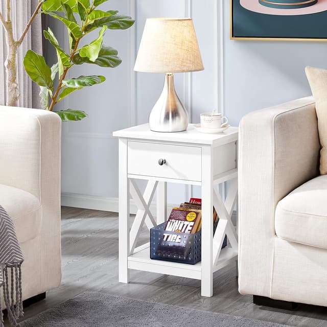 Thumbnail 3 de Yaheetech Mesitas de Noche 2 piezas con cajón y estante 40x30x55 cm