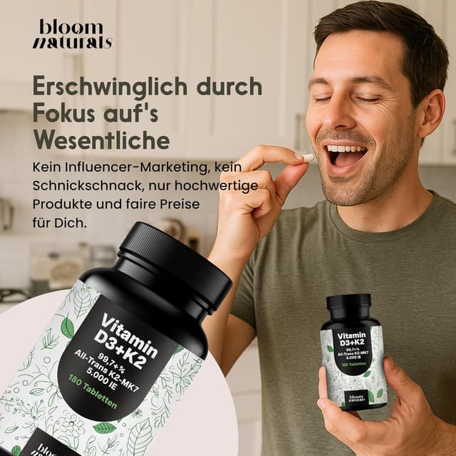 Thumbnail 5 de Vitamin D3 K2 5000 IE hochdosiert – 180 Tabletten