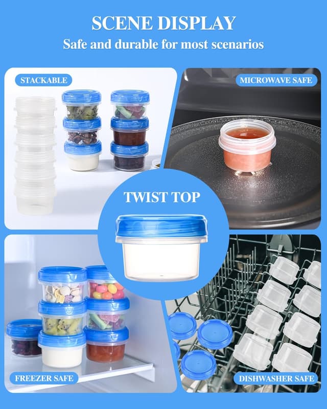 Thumbnail 6 de Salad Dressing Containers 2 oz, Reusable Leak-Proof 🥫
