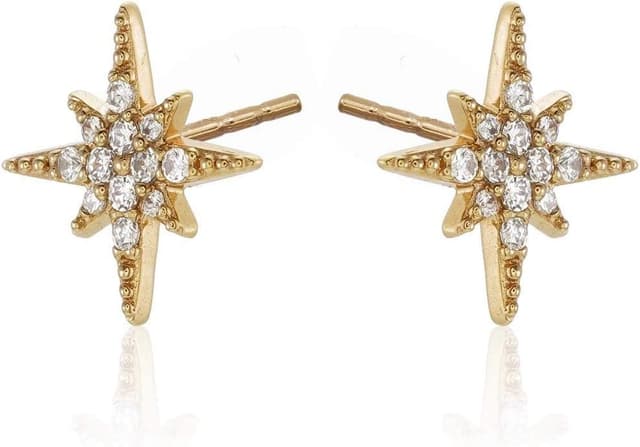 Detalle de Diamond Treats boucles d’oreilles en argent 925 en forme d’étoile avec oxydes de zirconium