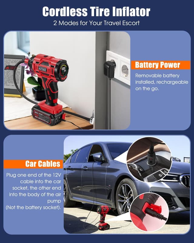 Thumbnail 4 de AUTDER Cordless Tyre Inflator 180 PSI ⛽