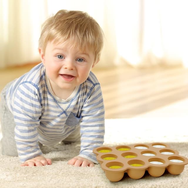 Thumbnail 6 de Aolso Contenitore in silicone 12 scomparti da 45 ml con coperchio rimovibile (privo di BPA) per freezer, arancia