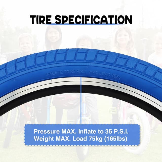 Detalle de ZUKKA 2er-Pack 20 x 2,125 Fahrradreifen (faltbar) inkl. Schlauch für 20 Zoll – AV 35 mm