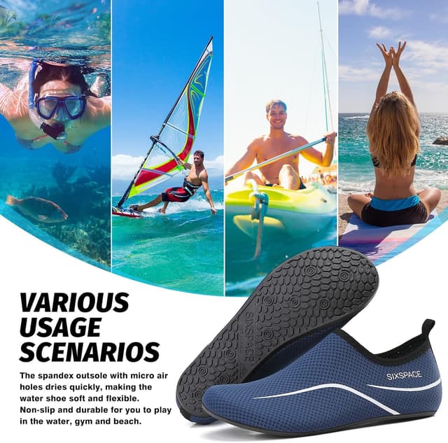 Detalle de Sixspace Barefoot Water Shoes for Men & Women – Lightweight quick-drying aqua shoes for swim, surf and beach use