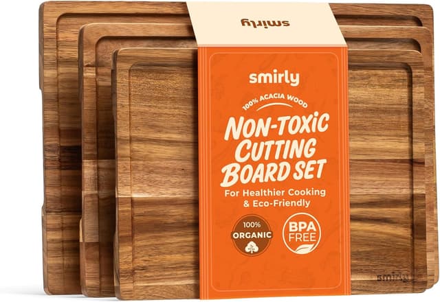 Imagen de SMIRLY Wood Cutting Board Set, Bamboo/Acacia 3 Pack 🪵 en OfertitasTOP