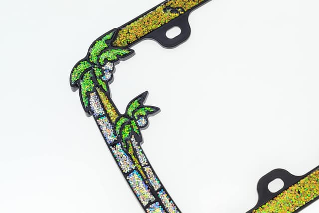 Thumbnail 3 de Creathome 3D Shining Palm Trees Crab License Plate Frame