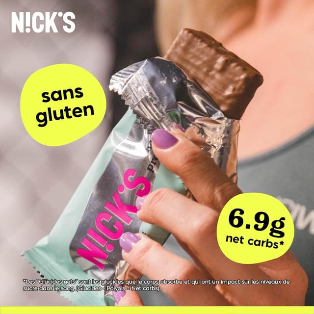 Thumbnail 4 de NICKS Barres Keto Protéinées Gaufrettes chocolat 40 g