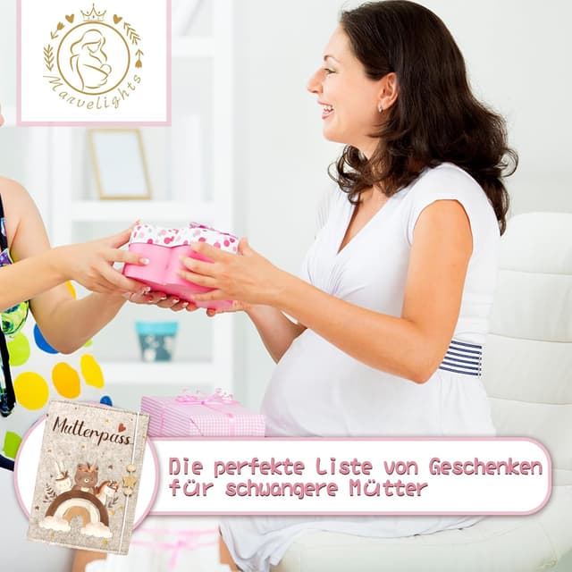 Detalle de Filz-Mutterpasshülle mit Gummiband – Schutzhülle für Deutschen Mutterpass, Impfpass & Ultraschallfotos