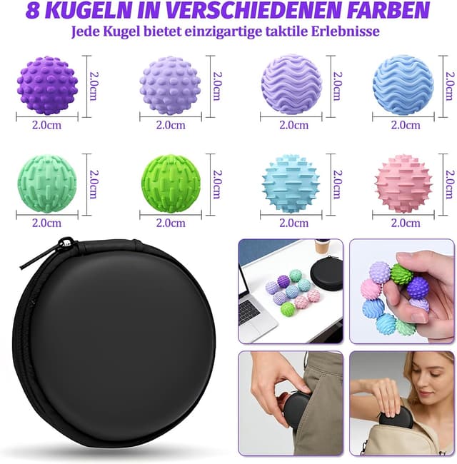 Detalle 2 de Magnetische Fidget Toys mit Silikon, 8 Kugeln