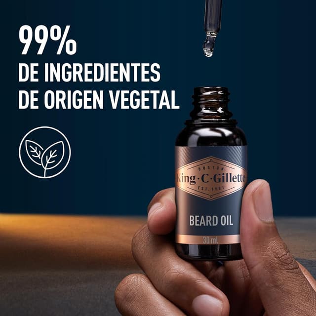 Detalle 2 de King C. Gillette Aceite Para Barba 30ml 🌿 Suave y Aromático