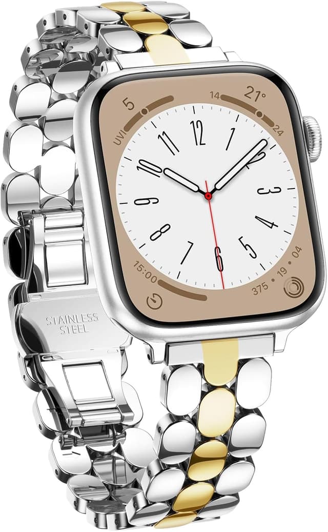 Thumbnail 6 de V.R.HOPE Slim Stainless Steel Strap for Apple Watch (38–49mm) — adjustable metal band in polished stainless steel