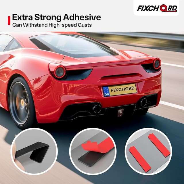 Detalle de FIXCHORD Number Plate Sticky Pads (10 pack) – extra strong double-sided foam adhesive for vehicle number plates