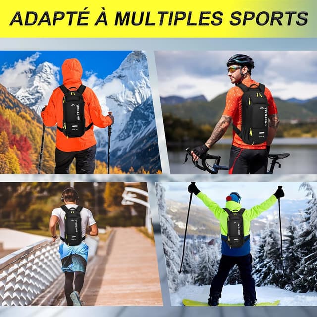 Detalle de LOCAL LION Sac à Dos de Vélo 10L avec poche à eau 2L et housse de pluie