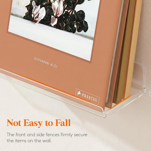 Detalle de Lifewit 14" Clear Acrylic Floating Shelves for Bathroom, Organizer Wall Rack (4-Pack)