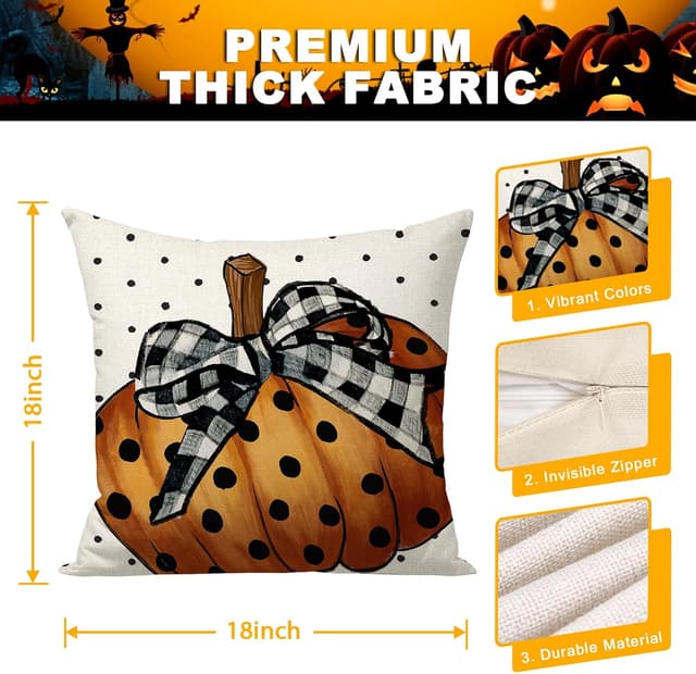 Thumbnail 6 de FUYUCHEN Happy Halloween Pillow Covers 18x18 in 🎃