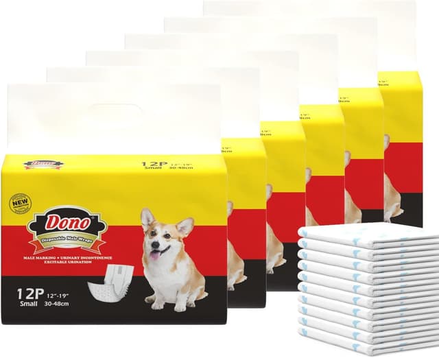 Detalle de Dono pannolini usa e getta per cani e cuccioli 6S (72 pezzi) con protezione anti-perdite