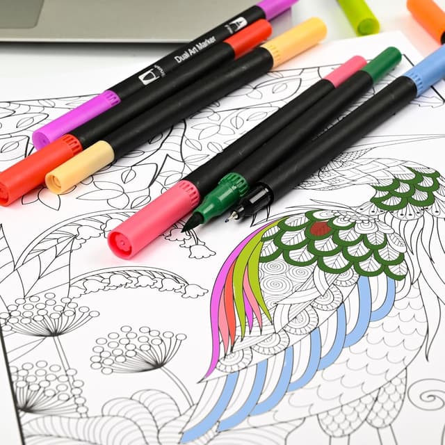 Detalle de Zylota Colouring Book for Adults: Malbuch-Set für Erwachsene mit Marker-Set und 30 Motiven