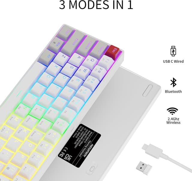 Detalle 2 de NEWMEN GM610 60% Wireless Mechanical Keyboard