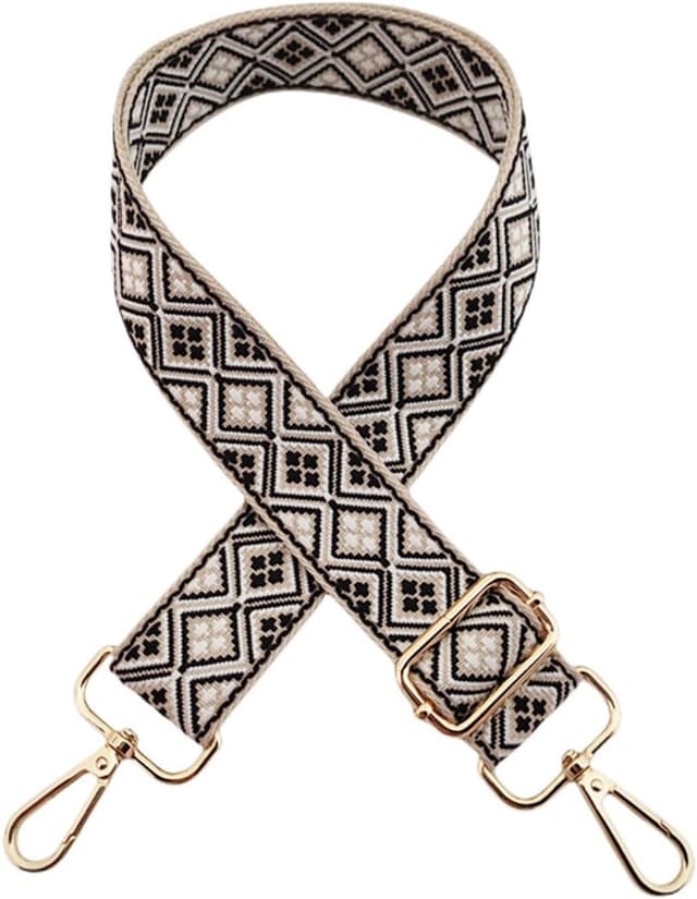 Detalle de Verstellbarer Taschengurt mit Karabiner, 3,8 cm Breite – für Damen Crossbody & Handtaschen (Beige–Saphirblau, 316)