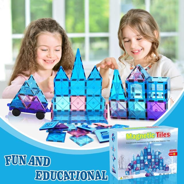 Detalle 1 de Magnetic Tiles 102pcs STEM castle set