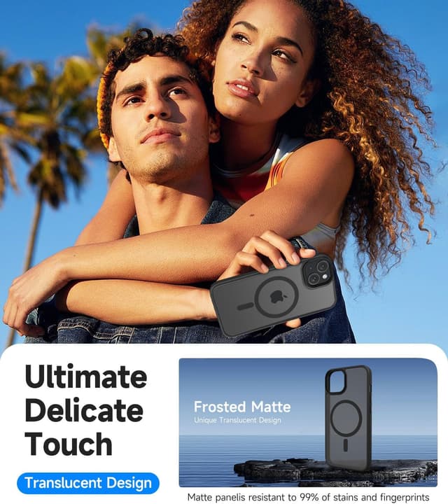 Detalle 2 de Mootobo iPhone 15 Case (4-in-1) with Strong Magnetic MagSafe + Screen & Lens Protectors, Black