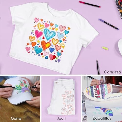 Detalle 2 de Zenacolor 40 rotuladores textil Permanente