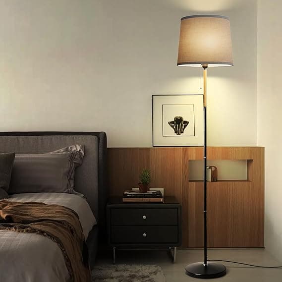 Detalle de MTS-001-Grau Lámpara de Pie Elegante con Pantalla de Lino 🛋