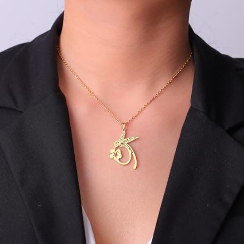 Detalle de Dreamtimes Collar colgante Colibrí Cardenal con flor (oro) para mujeres