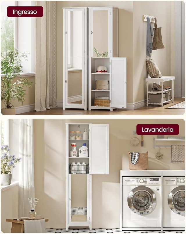 Thumbnail 6 de VASAGLE armadio bagno con specchio 160 cm