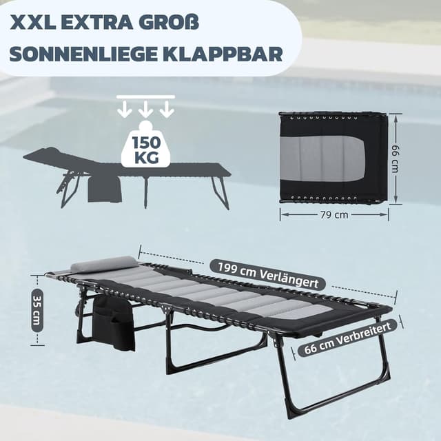 Thumbnail 3 de Clevich Sedia a sdraio XXL 199×66 cm per spiaggia