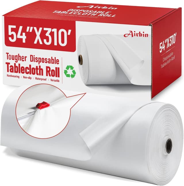 Detalle de Airbin Disposable Tablecloth 310 ft 🍽