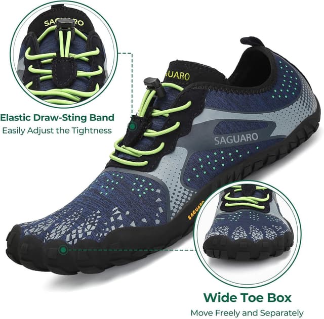 Detalle de SAGUARO Homme Femme chaussures minimalistes barefoot antidérapantes pour trail, running et fitness (EU 35-48)