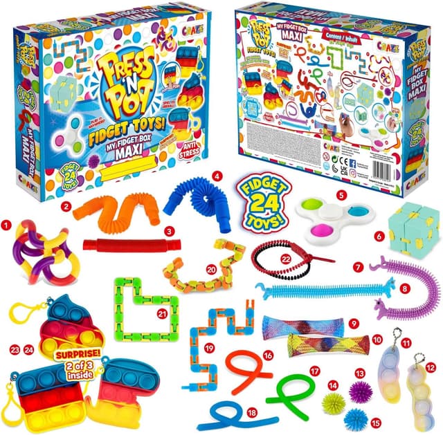 Detalle 1 de CRAZE PressNPop Fidget Spinner Anti-Stress para Niños🧩