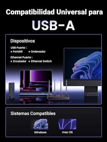 Thumbnail 5 de UGREEN 2.5G Adaptador Ethernet USB 3.0 a RJ45 🌐 Conexión Rápida