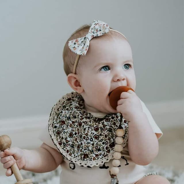 Detalle de DRESHOW Baby Girl Headbands and Hair Bows – 10-pack nylon headbands with assorted bow styles