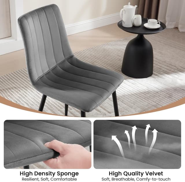 Detalle 2 de Klihome Esszimmerstühle 4er Set, 150 kg