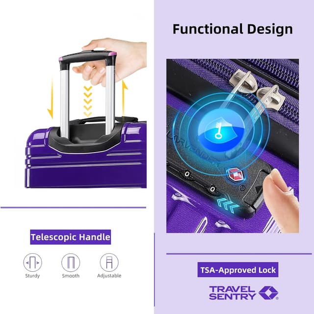 Thumbnail 1 de LARVENDER Carry on 20" Hardshell Set