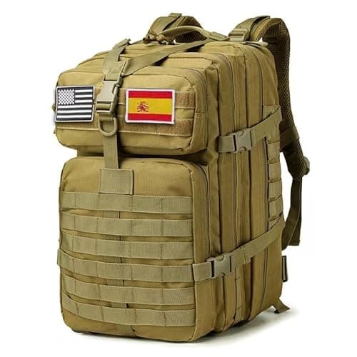Detalle de smallrun Mochila táctica militar 45L (45 litros) Oxford 900D con sistema MOLLE, impermeable y plegable