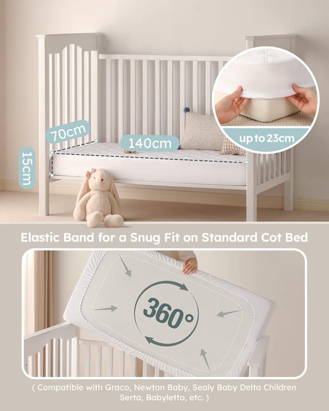 Detalle 2 de Yoofoss Waterproof Baby Mattress Protector 70 x 140 cm