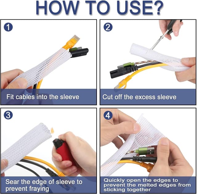Detalle 2 de Hocerlu Flexibel 13 mm Kabelkanal (10 m) selbstschließend, zuschneidbar – weißes Kabelmanagement