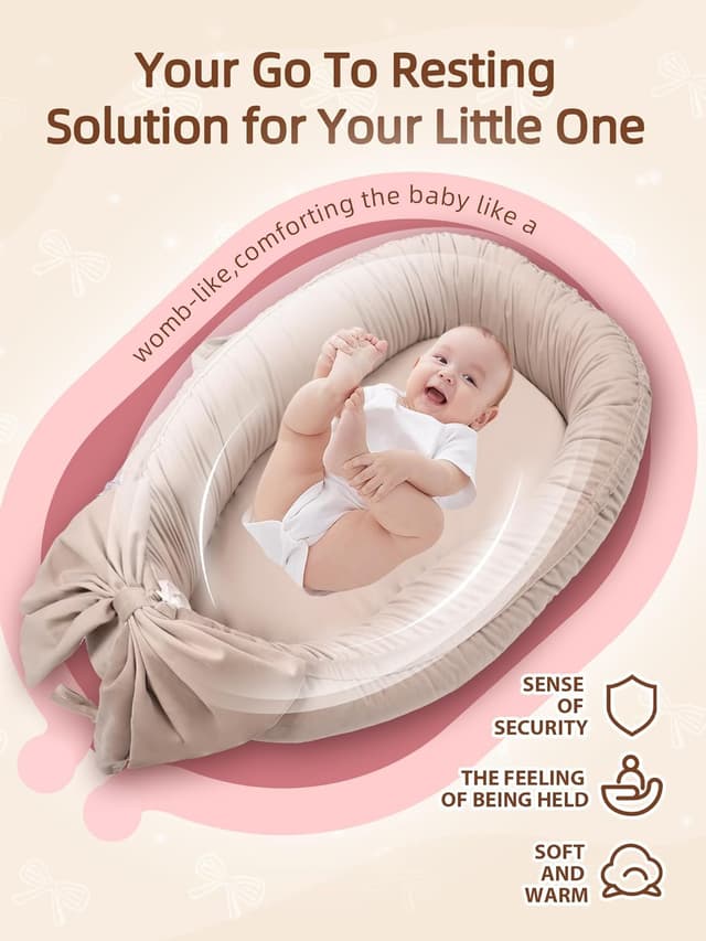 Thumbnail 4 de EAQ Babynest Nestchen 36x26x10 cm 100% Baumwolle